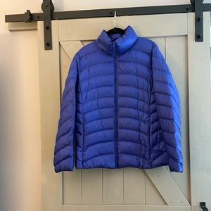 Woman’s Uni Qlo Royal Blue feather light Winter Puffer coat